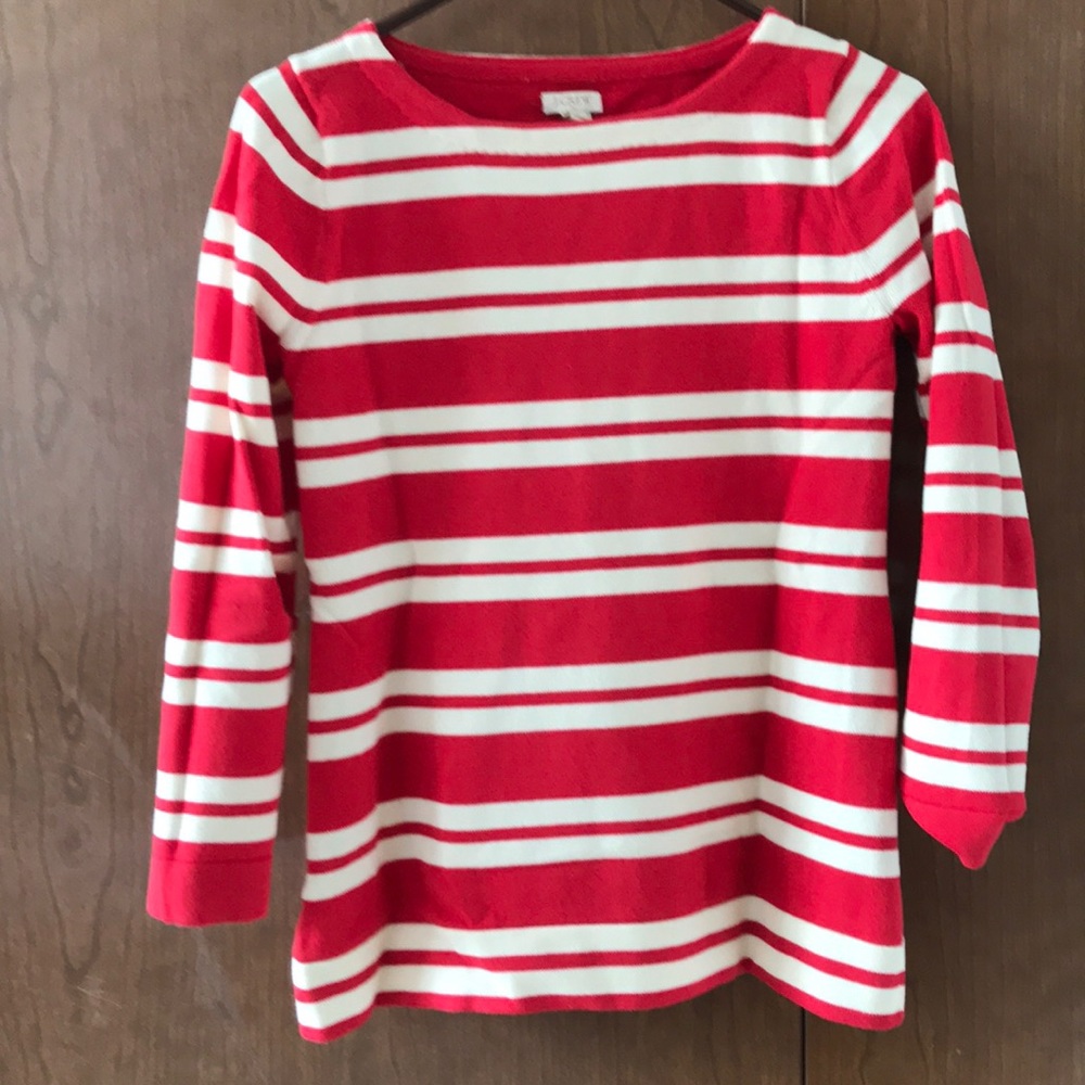 J-crew red and white stripped sweater